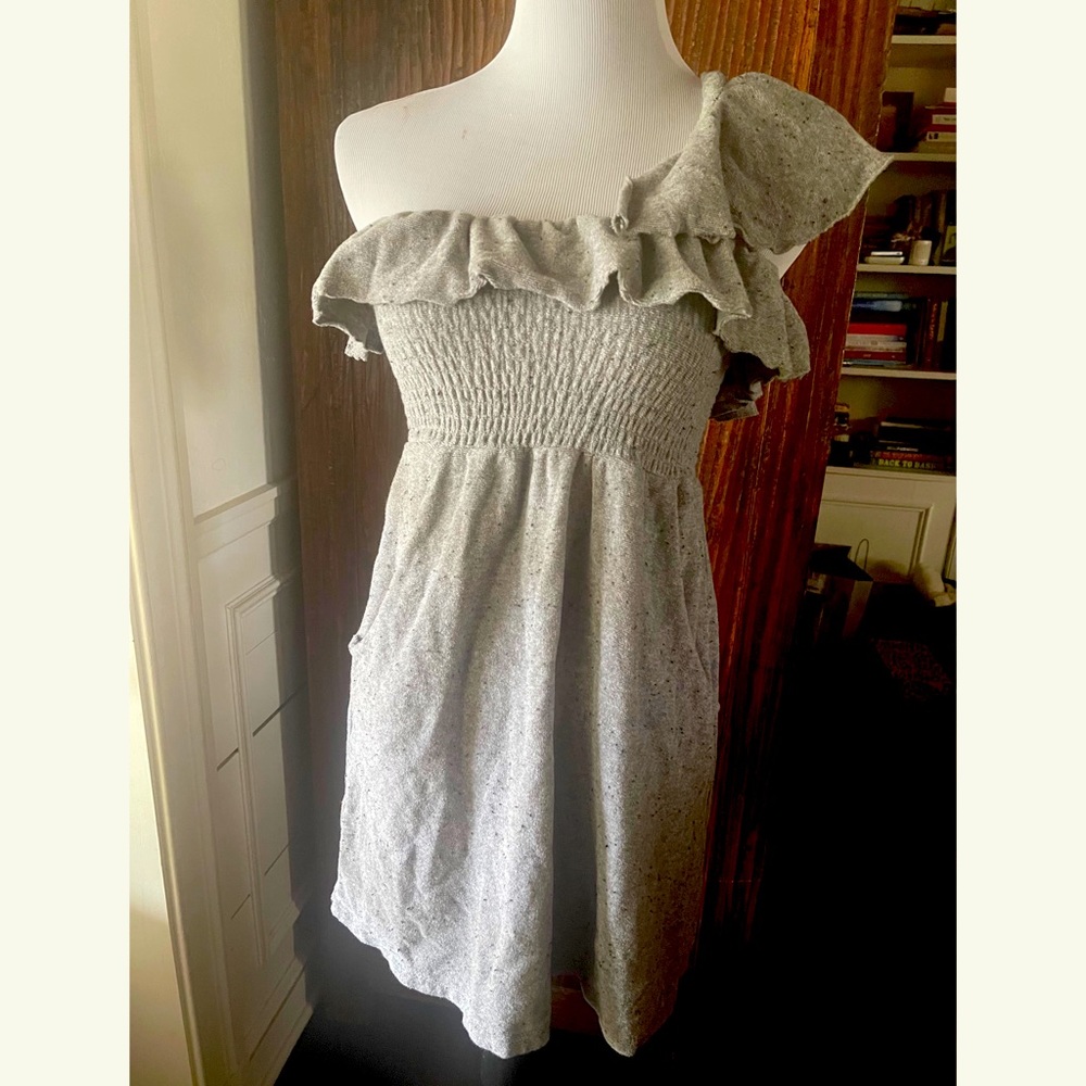 Juicy Couture Smocked 1 Shoulder Ruffle Dress M